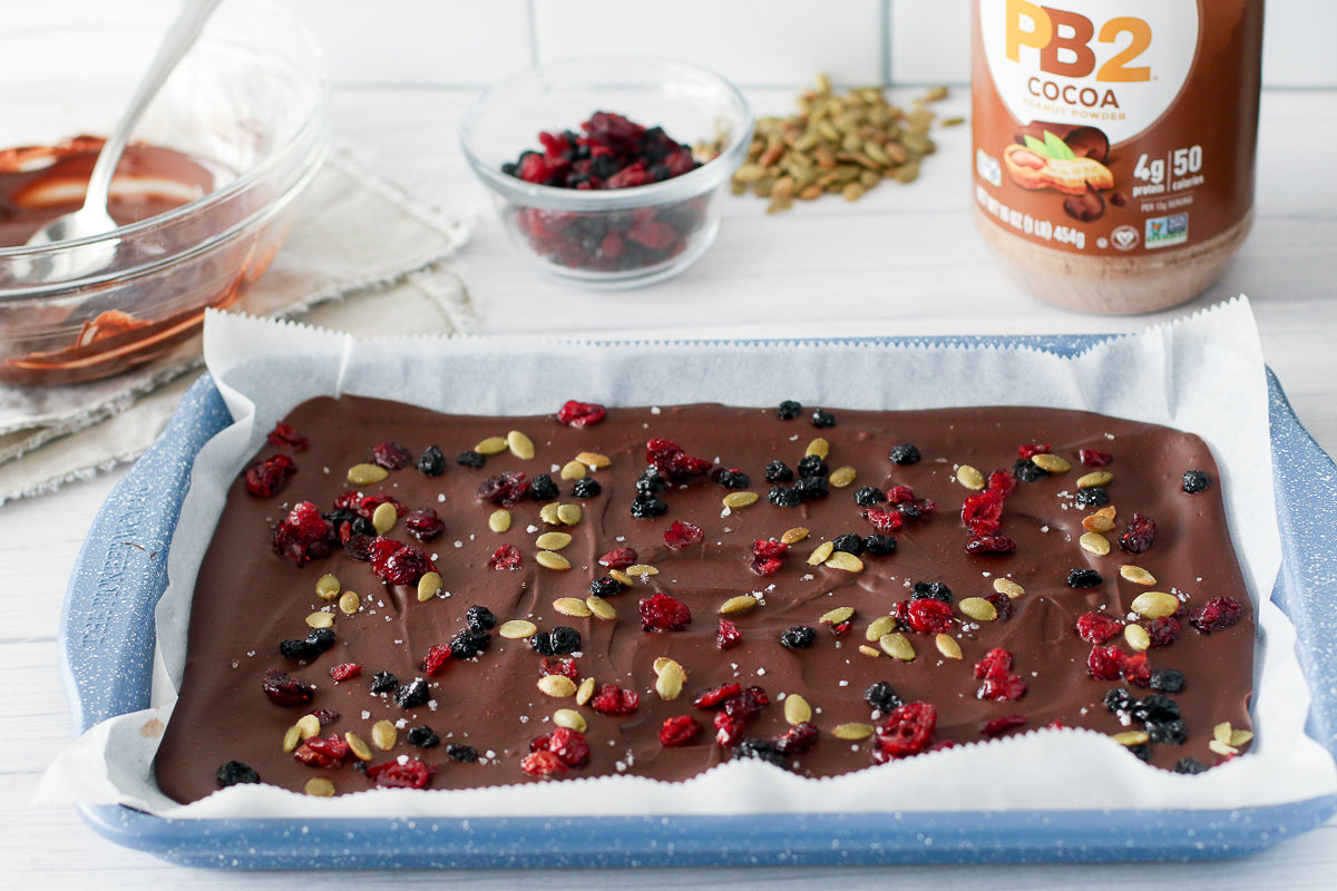 Soft-Set Chocolate Bark with Fruits & Seeds