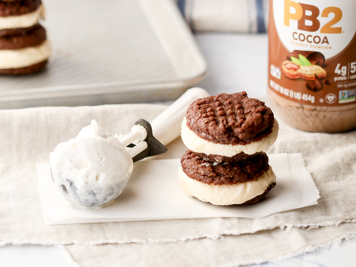 Peanut Butter-Cocoa Ice Cream Sandwiches