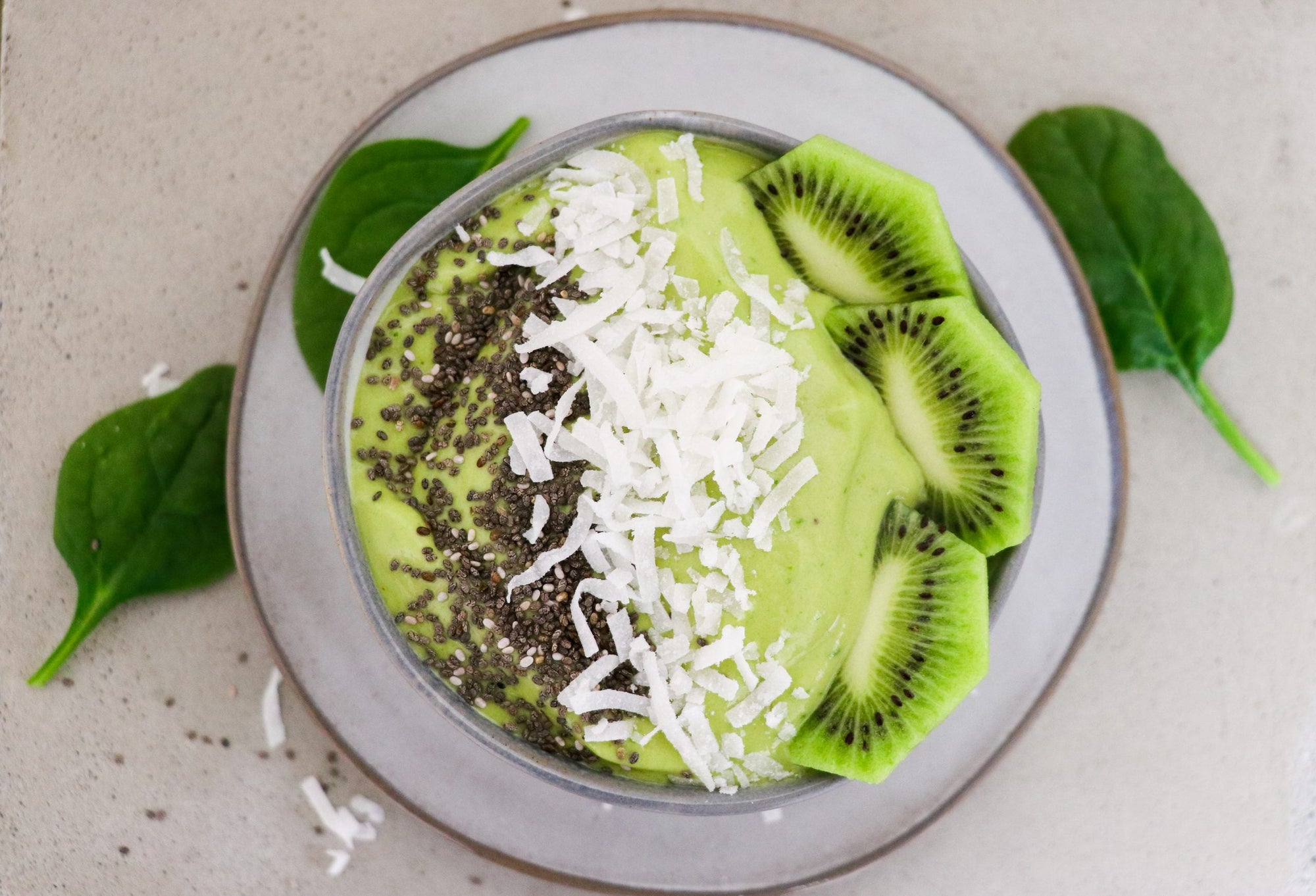 Mango and Banana Green Smoothie Bowl