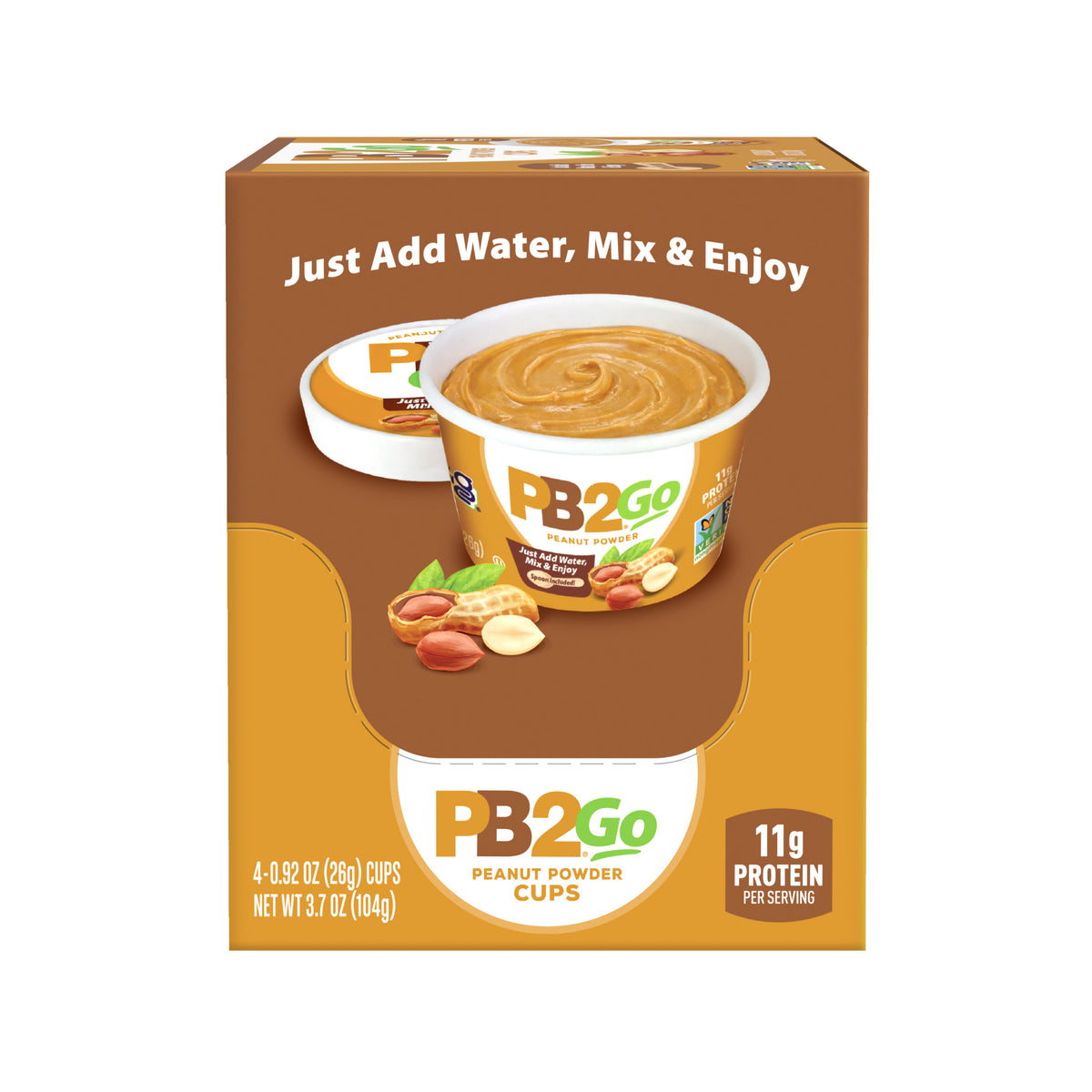 PB2Go Peanut Powder Cups, 4-Pack