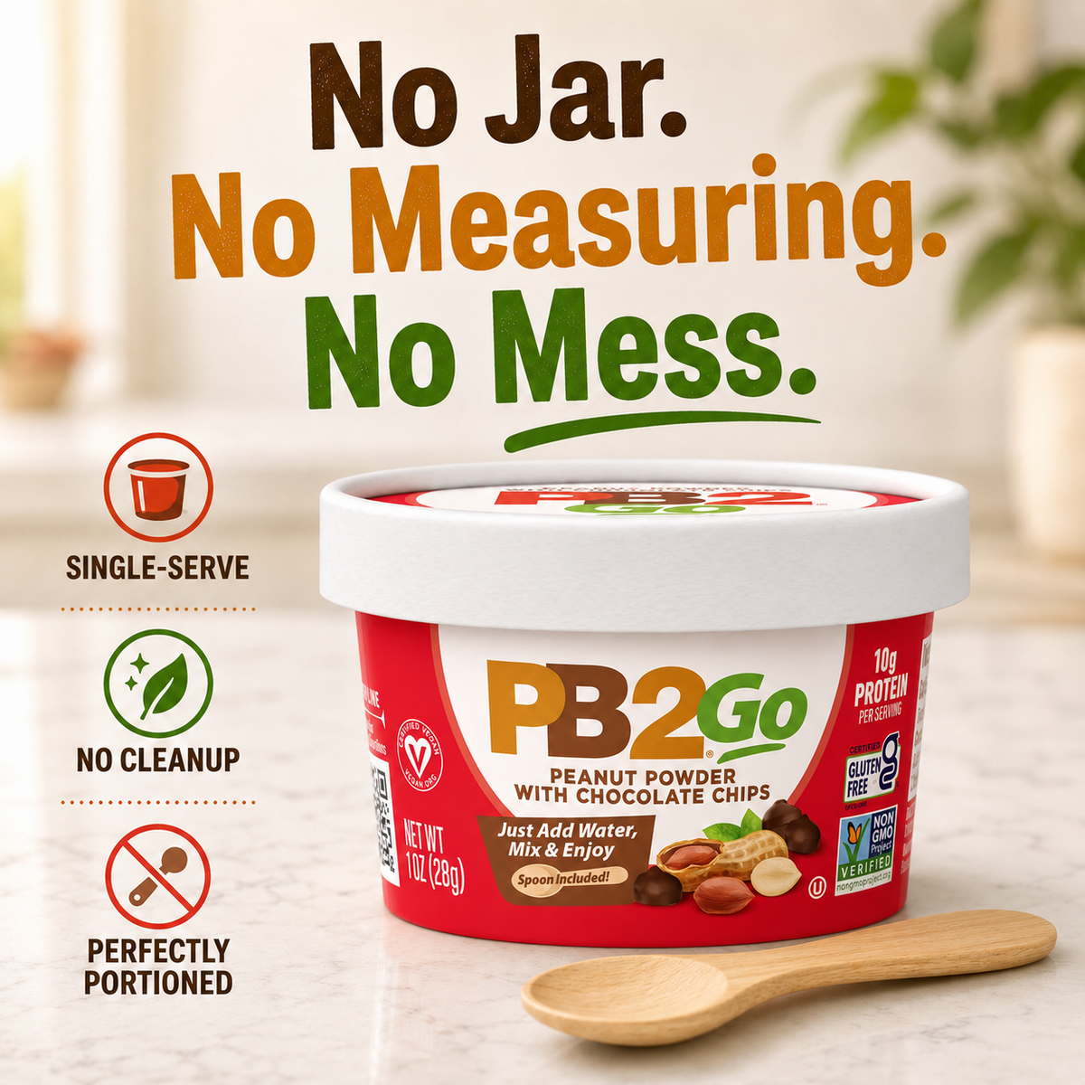 PB2Go Peanut Powder with Chocolate Chips Cups