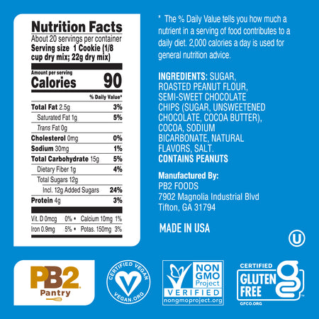 Ingredient list for PB2 Special Bundle - Pantry Baking Mixes